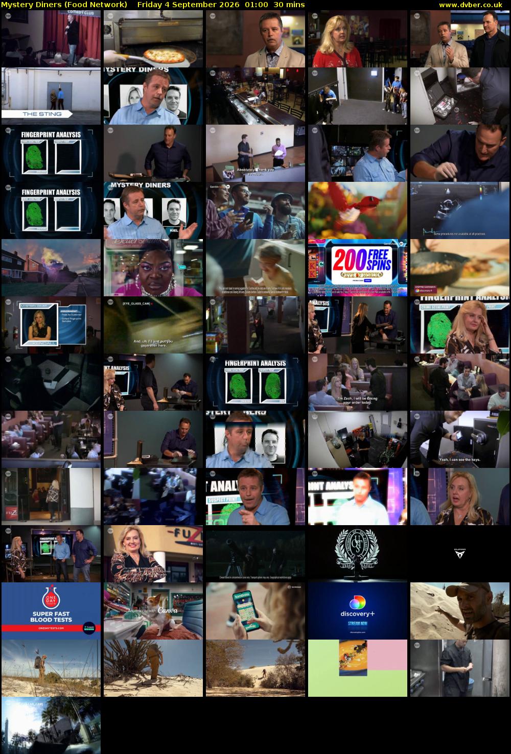Mystery Diners (Food Network) Friday 4 September 2026 01:00 - 01:30
