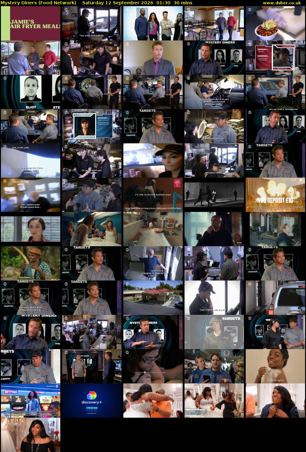 Mystery Diners (Food Network) Saturday 12 September 2026 01:30 - 02:00