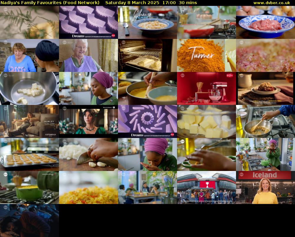 Nadiya's Family Favourites (Food Network) Saturday 8 March 2025 17:00 - 17:30