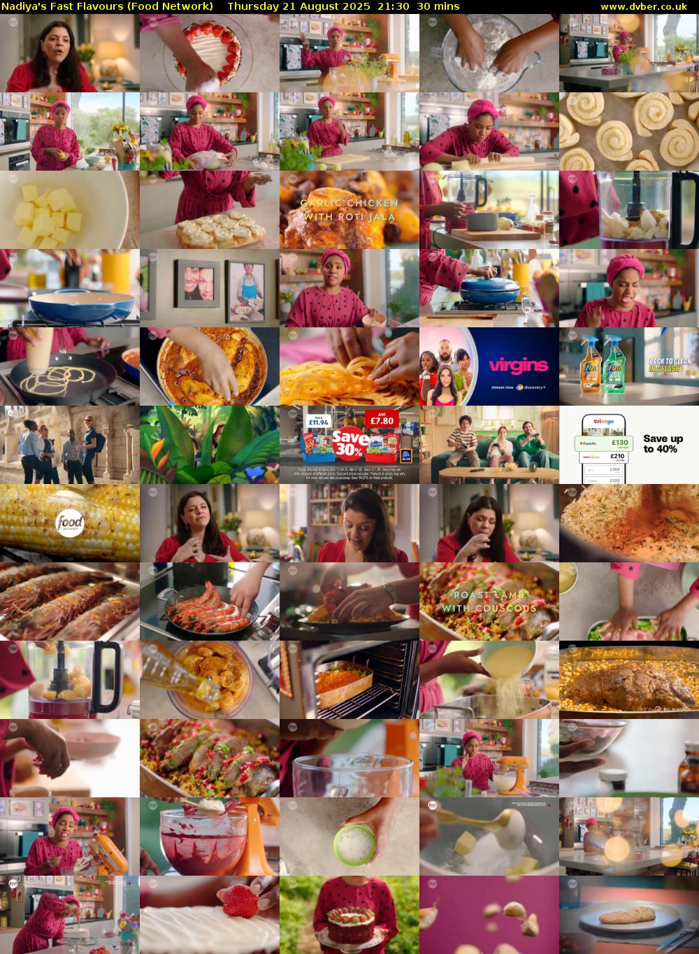 Nadiya's Fast Flavours (Food Network) Thursday 21 August 2025 21:30 - 22:00