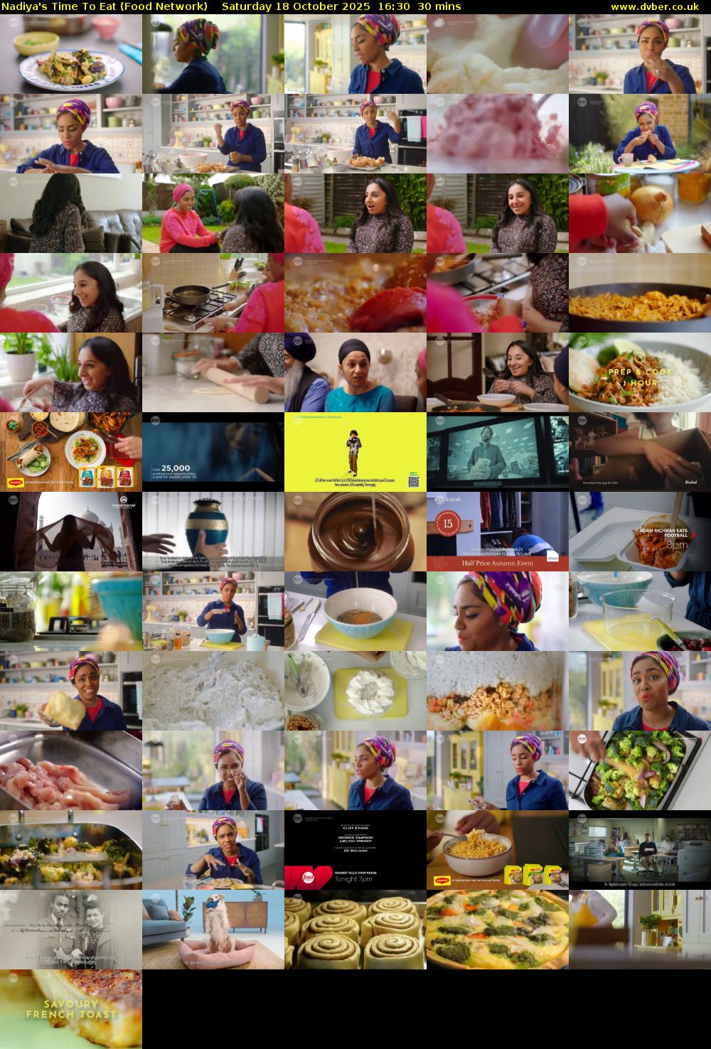 Nadiya's Time To Eat (Food Network) Saturday 18 October 2025 16:30 - 17:00