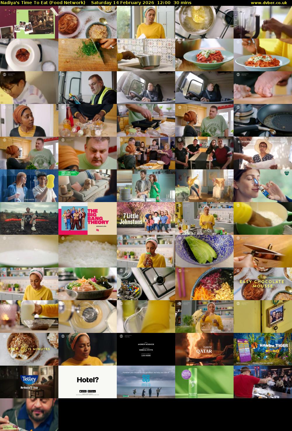 Nadiya's Time To Eat (Food Network) Saturday 14 February 2026 12:00 - 12:30