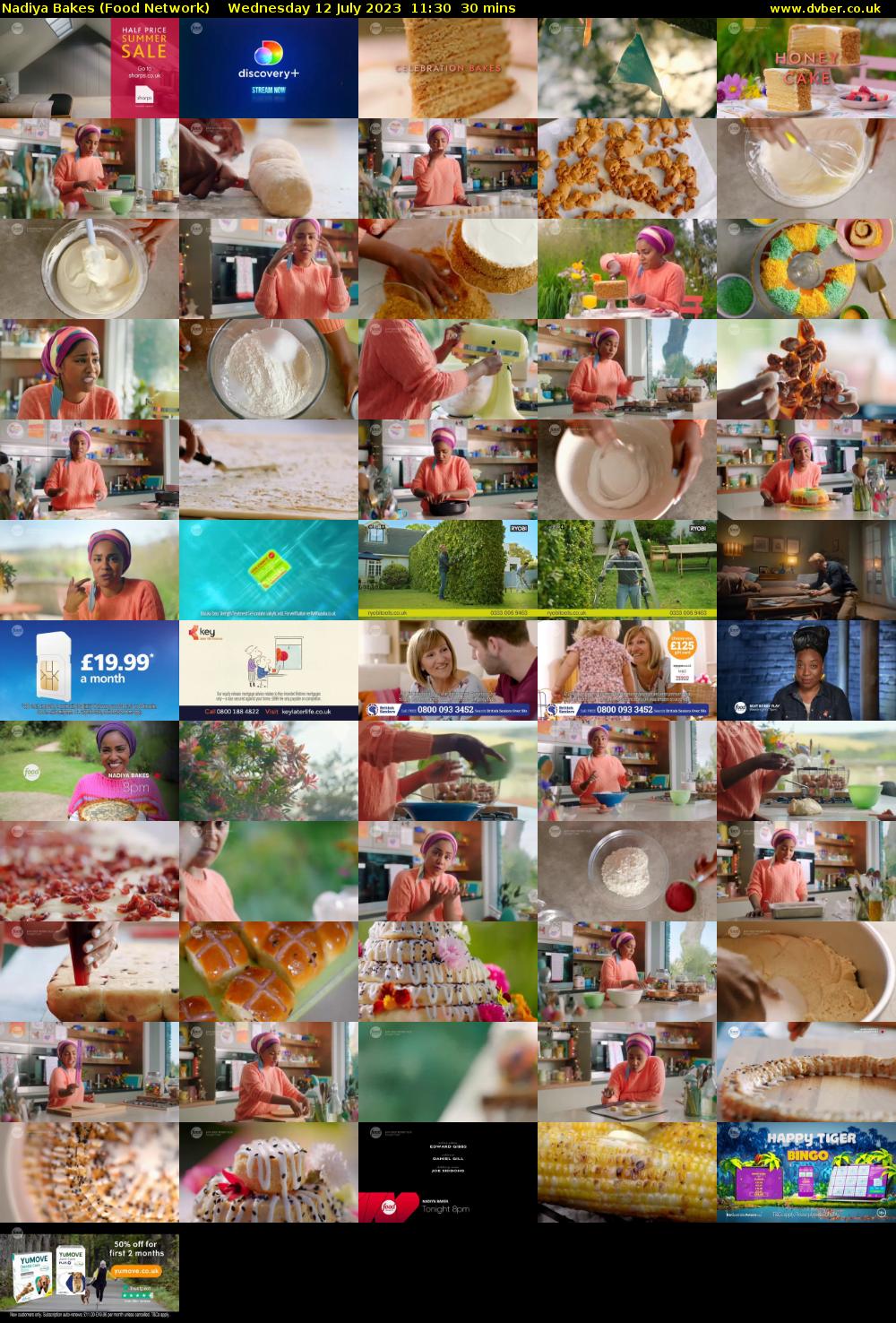 Nadiya Bakes (Food Network) Wednesday 12 July 2023 11:30 - 12:00