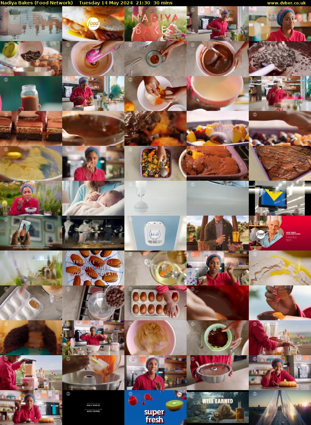 Nadiya Bakes (Food Network) Tuesday 14 May 2024 21:30 - 22:00