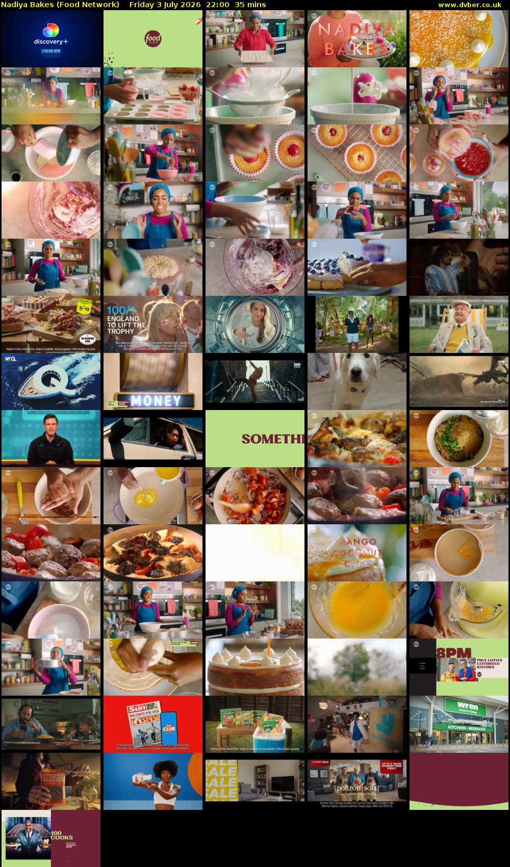Nadiya Bakes (Food Network) Friday 3 July 2026 22:00 - 22:35