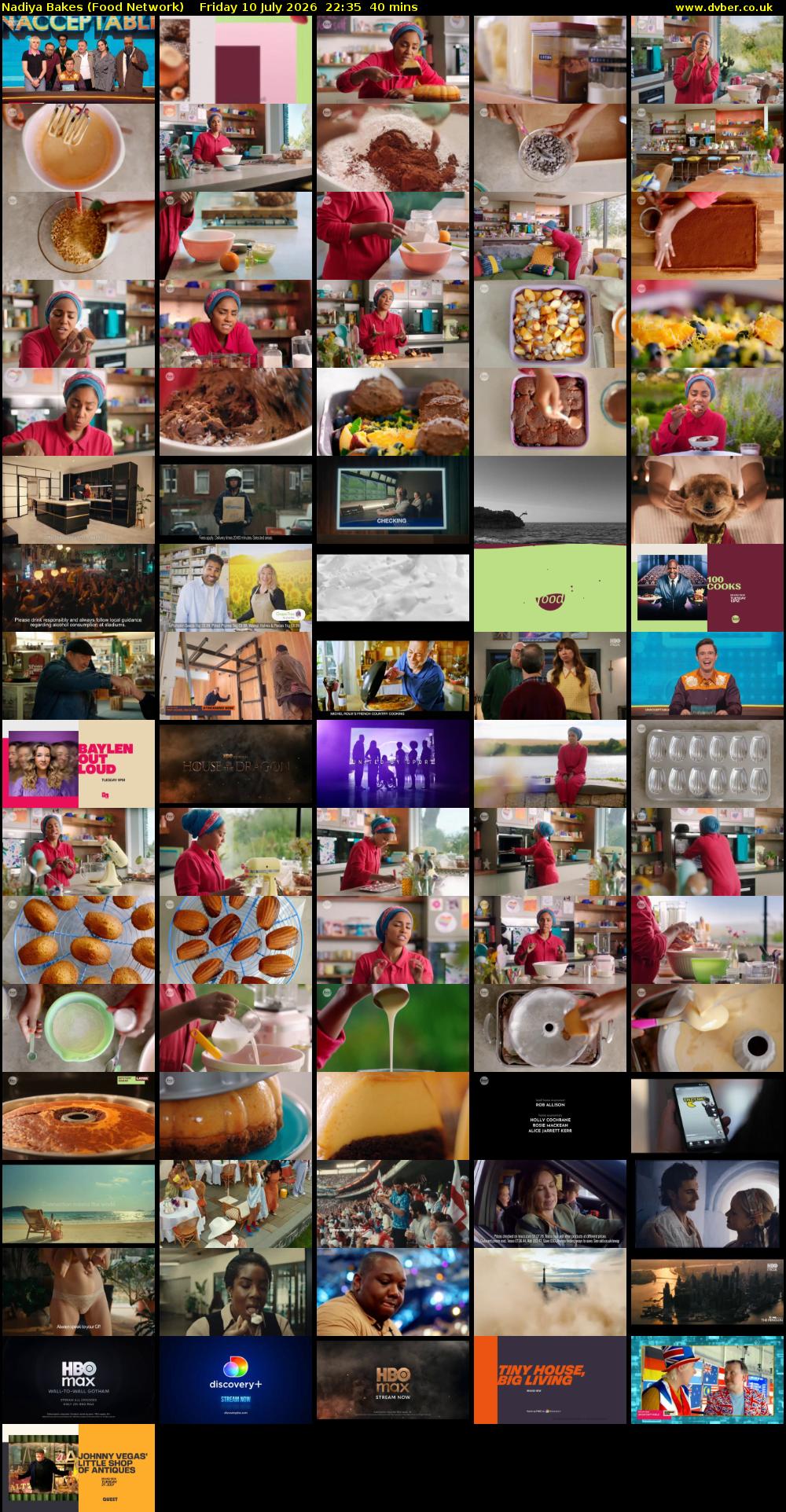 Nadiya Bakes (Food Network) Friday 10 July 2026 22:35 - 23:15