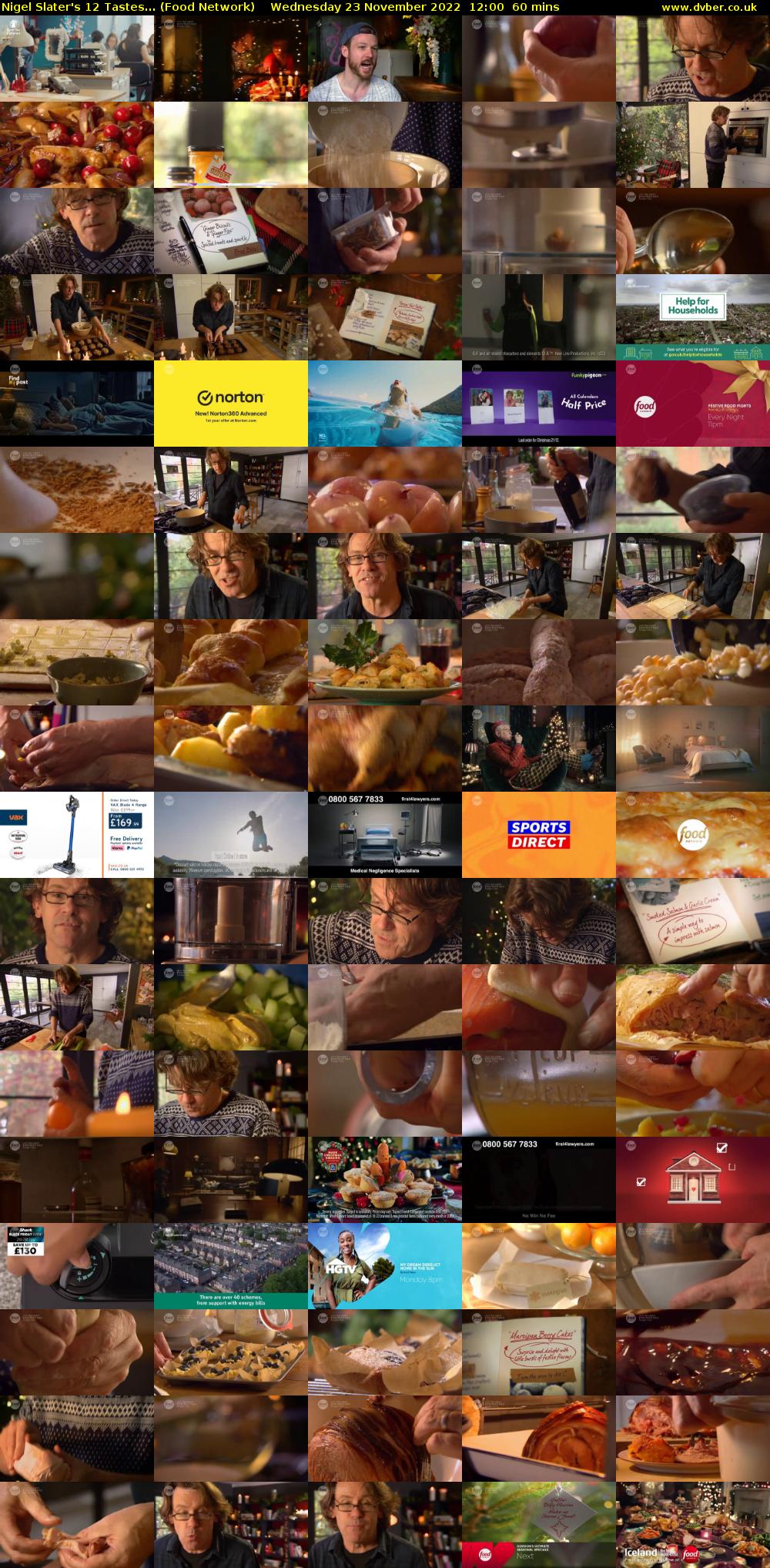 Nigel Slater's 12 Tastes... (Food Network) Wednesday 23 November 2022 12:00 - 13:00