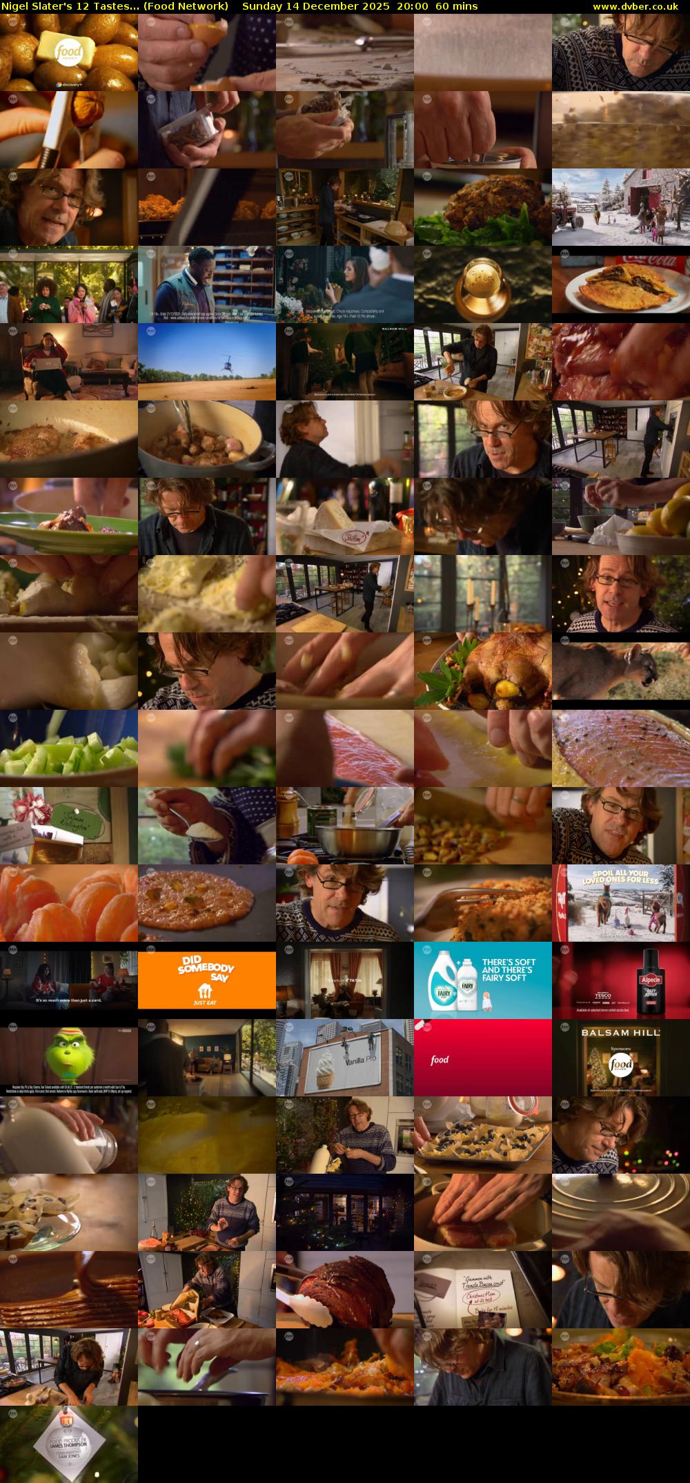 Nigel Slater's 12 Tastes... (Food Network) Sunday 14 December 2025 20:00 - 21:00