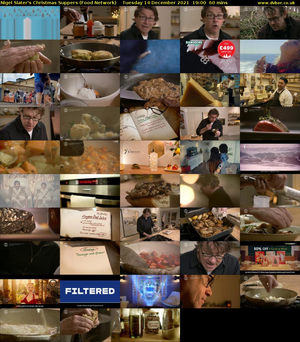 Nigel Slater's Christmas Suppers (Food Network) Tuesday 14 December 2021 19:00 - 20:00