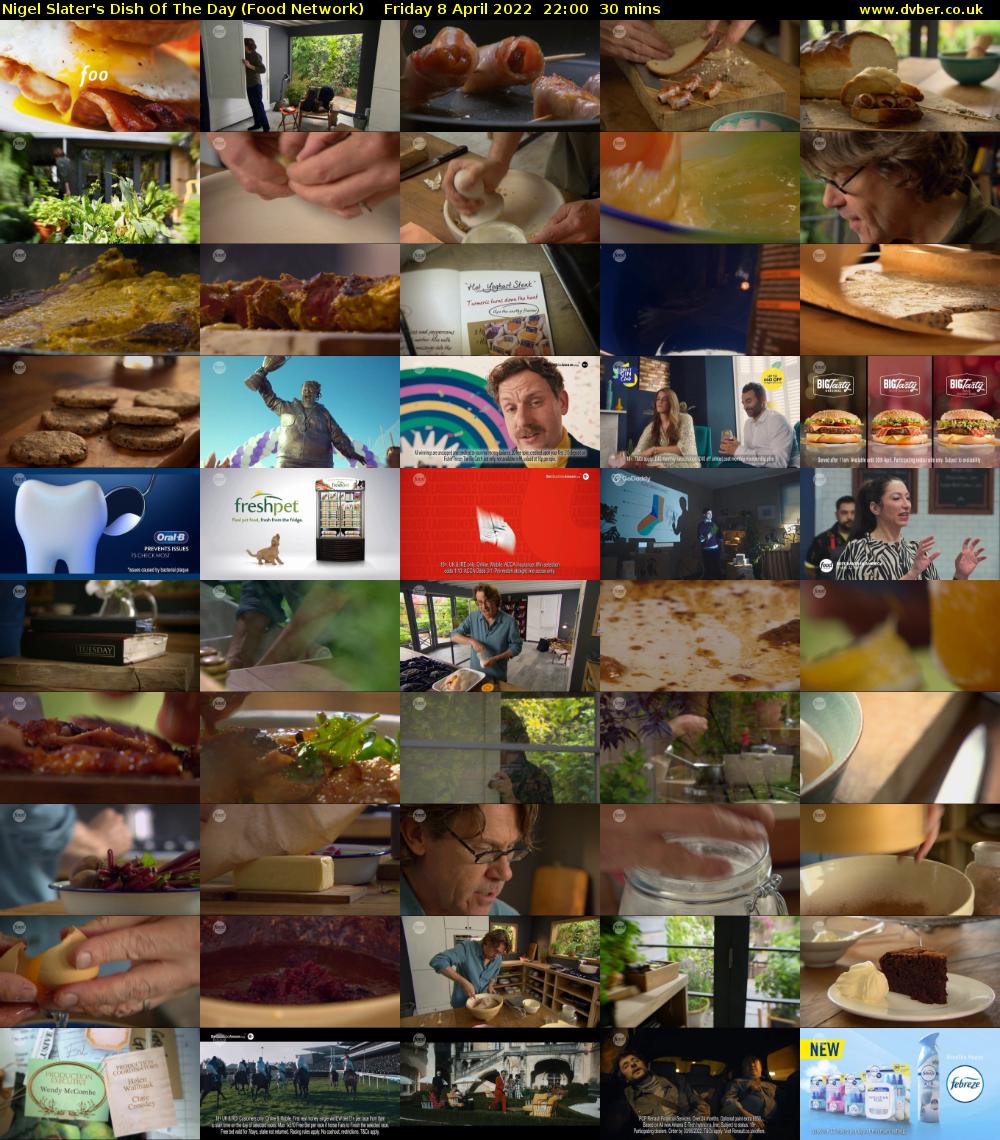 Nigel Slater's Dish Of The Day (Food Network) Friday 8 April 2022 22:00 - 22:30