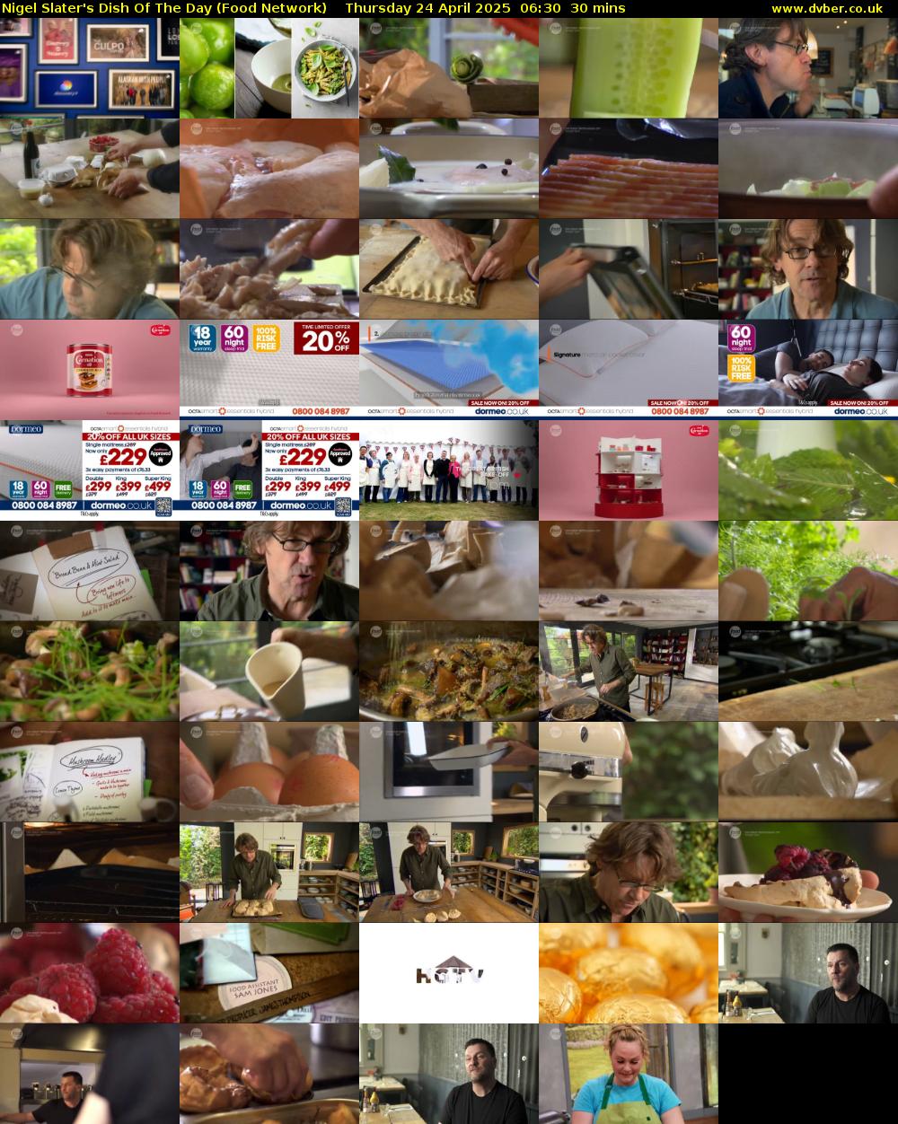 Nigel Slater's Dish Of The Day (Food Network) Thursday 24 April 2025 06:30 - 07:00