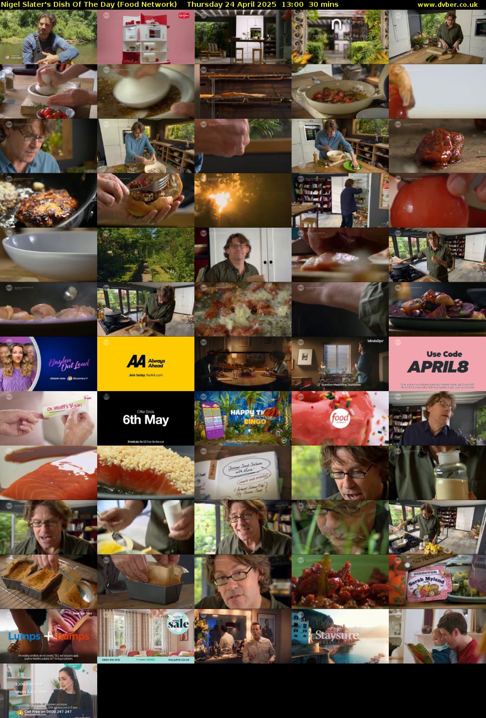 Nigel Slater's Dish Of The Day (Food Network) Thursday 24 April 2025 13:00 - 13:30