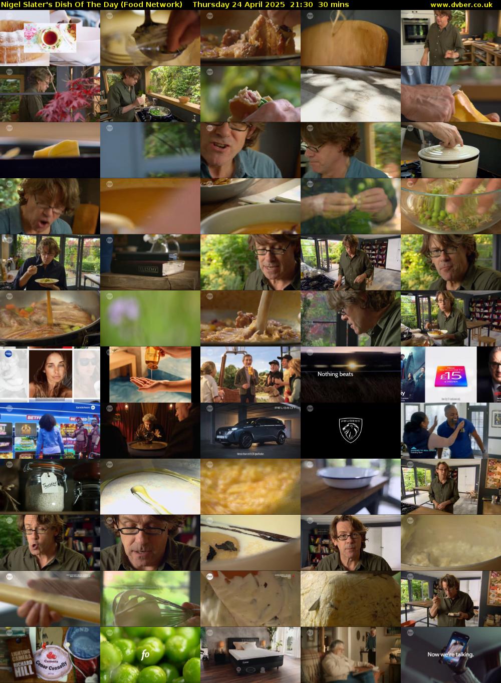 Nigel Slater's Dish Of The Day (Food Network) Thursday 24 April 2025 21:30 - 22:00