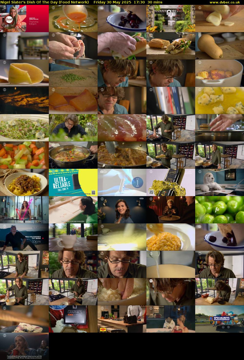 Nigel Slater's Dish Of The Day (Food Network) Friday 30 May 2025 17:30 - 18:00