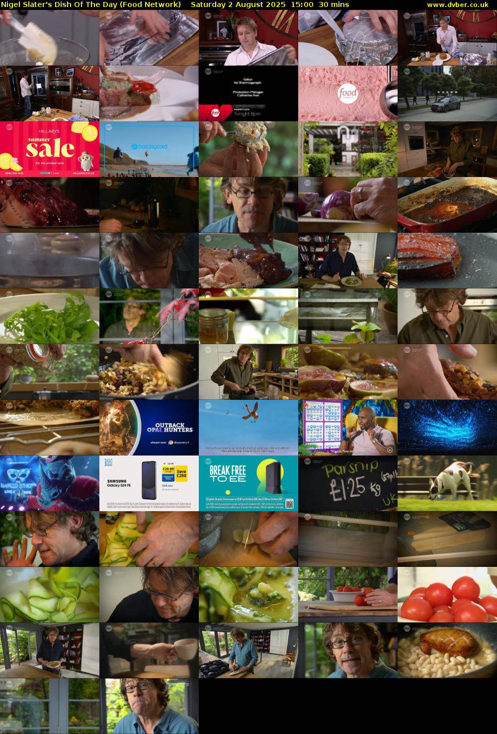 Nigel Slater's Dish Of The Day (Food Network) Saturday 2 August 2025 15:00 - 15:30