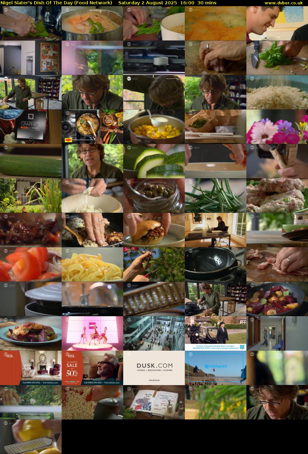 Nigel Slater's Dish Of The Day (Food Network) Saturday 2 August 2025 16:00 - 16:30