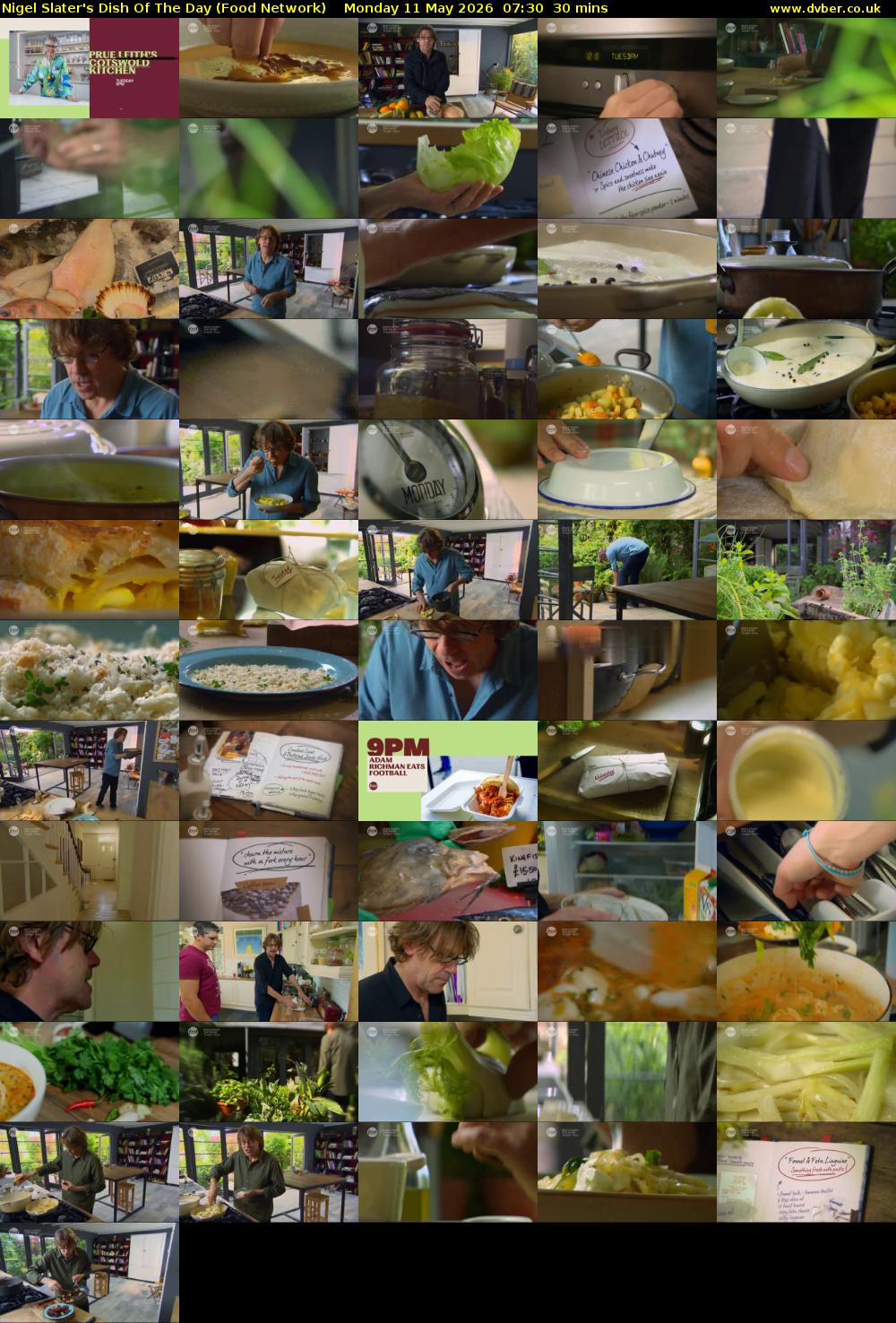 Nigel Slater's Dish Of The Day (Food Network) Monday 11 May 2026 07:30 - 08:00