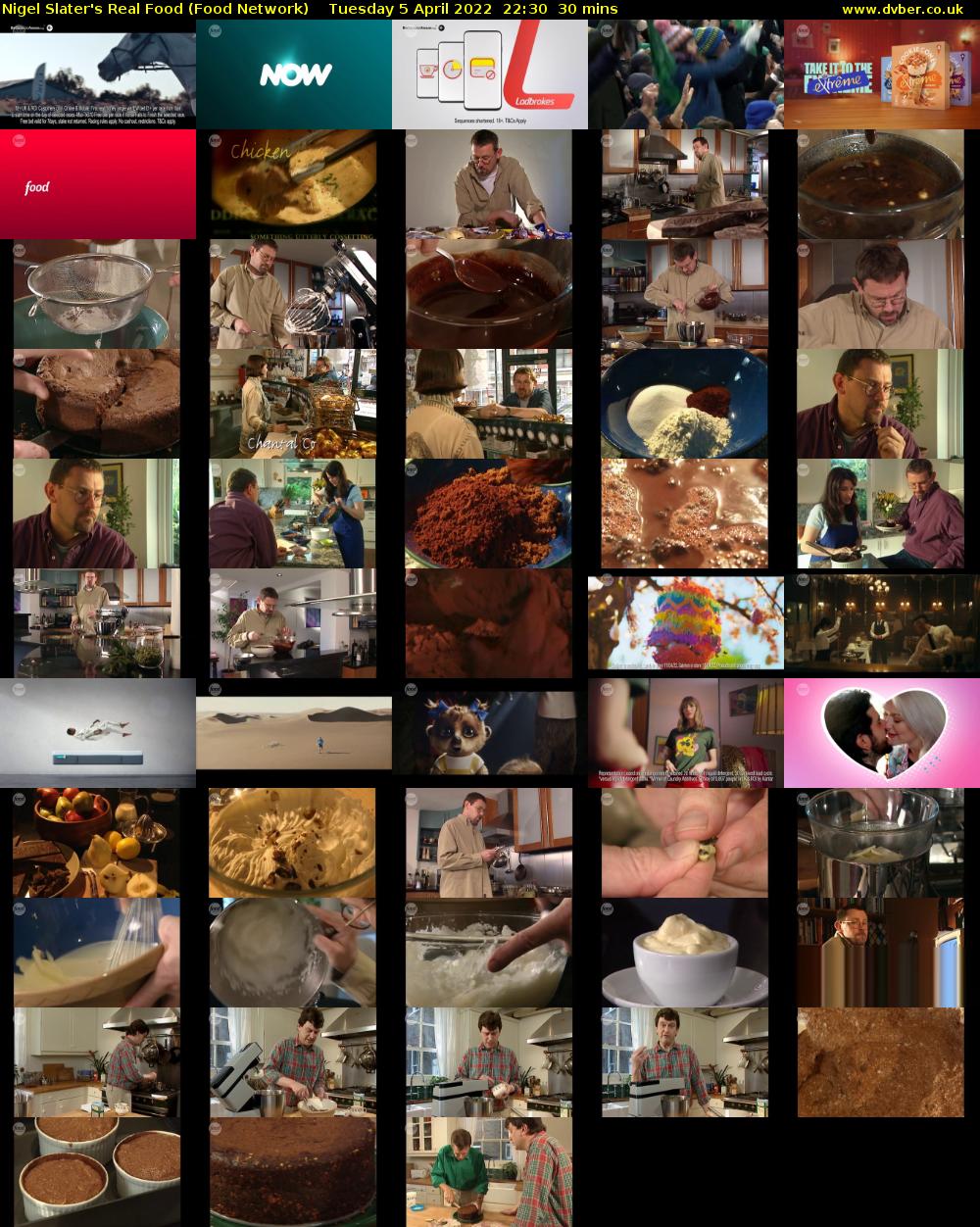Nigel Slater's Real Food (Food Network) Tuesday 5 April 2022 22:30 - 23:00