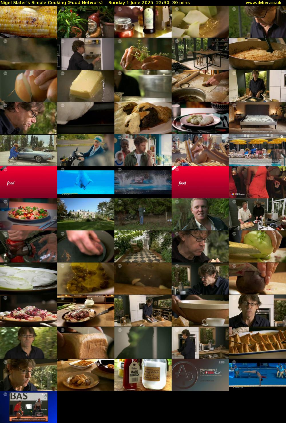 Nigel Slater's Simple Cooking (Food Network) Sunday 1 June 2025 22:30 - 23:00