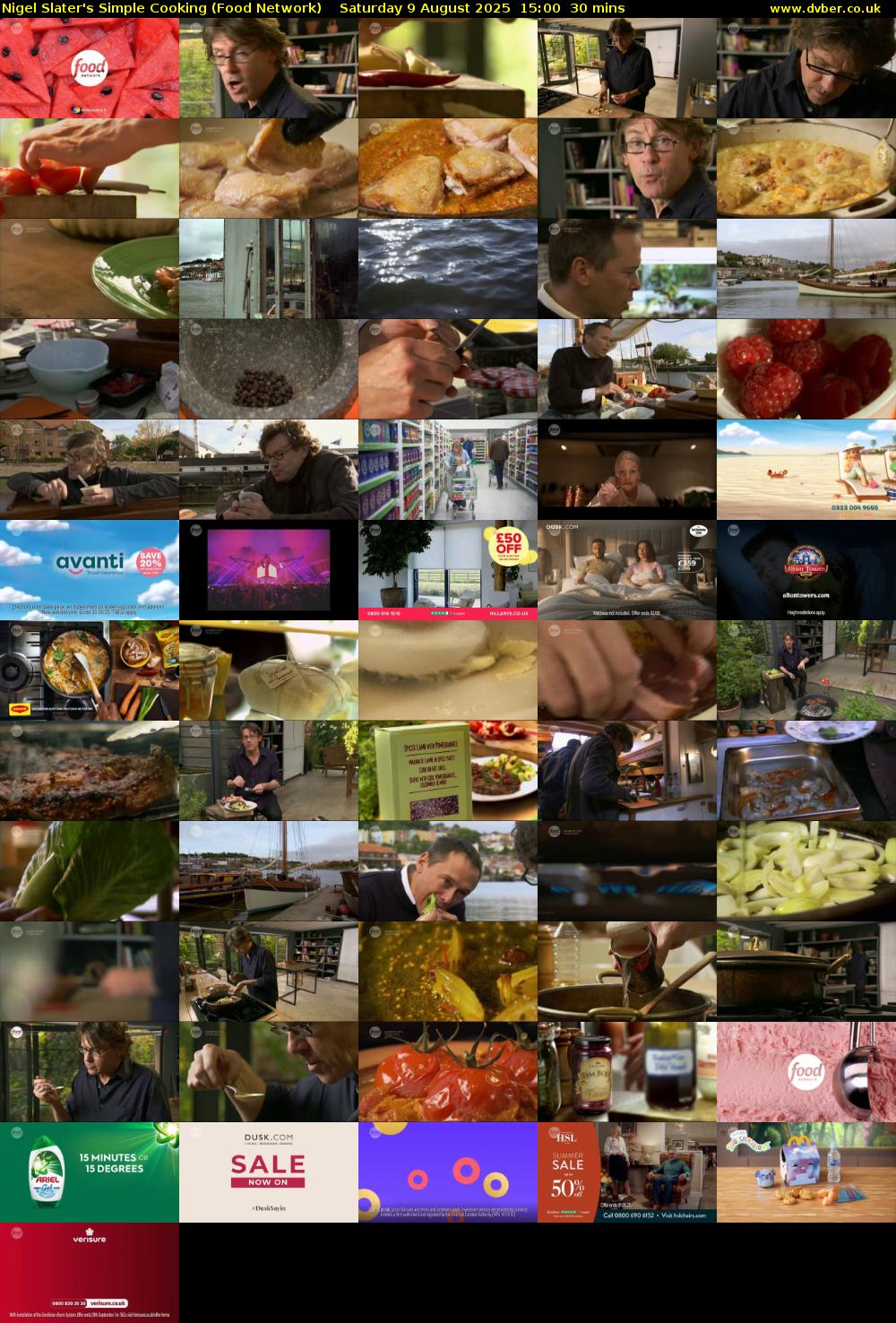 Nigel Slater's Simple Cooking (Food Network) Saturday 9 August 2025 15:00 - 15:30