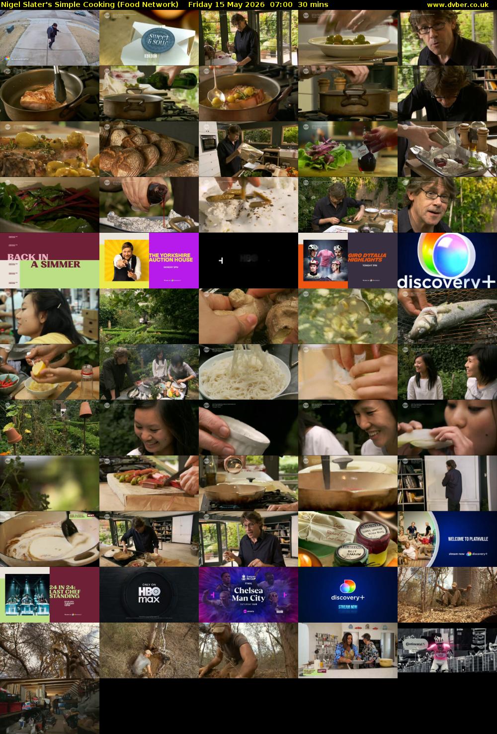 Nigel Slater's Simple Cooking (Food Network) Friday 15 May 2026 07:00 - 07:30