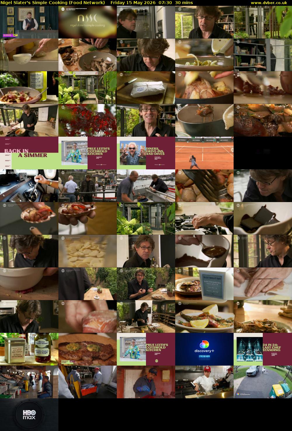 Nigel Slater's Simple Cooking (Food Network) Friday 15 May 2026 07:30 - 08:00