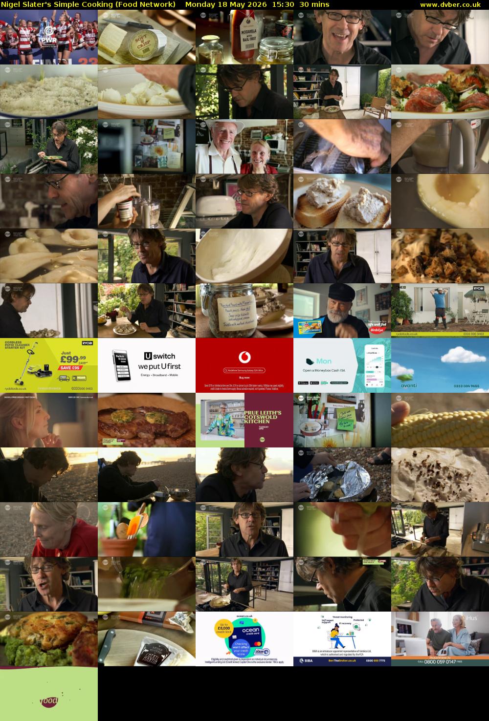Nigel Slater's Simple Cooking (Food Network) Monday 18 May 2026 15:30 - 16:00