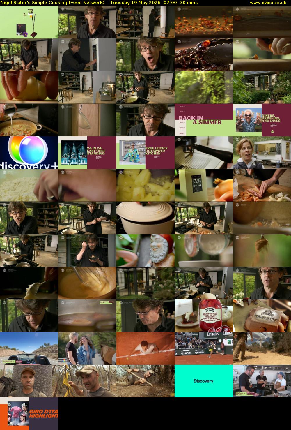 Nigel Slater's Simple Cooking (Food Network) Tuesday 19 May 2026 07:00 - 07:30