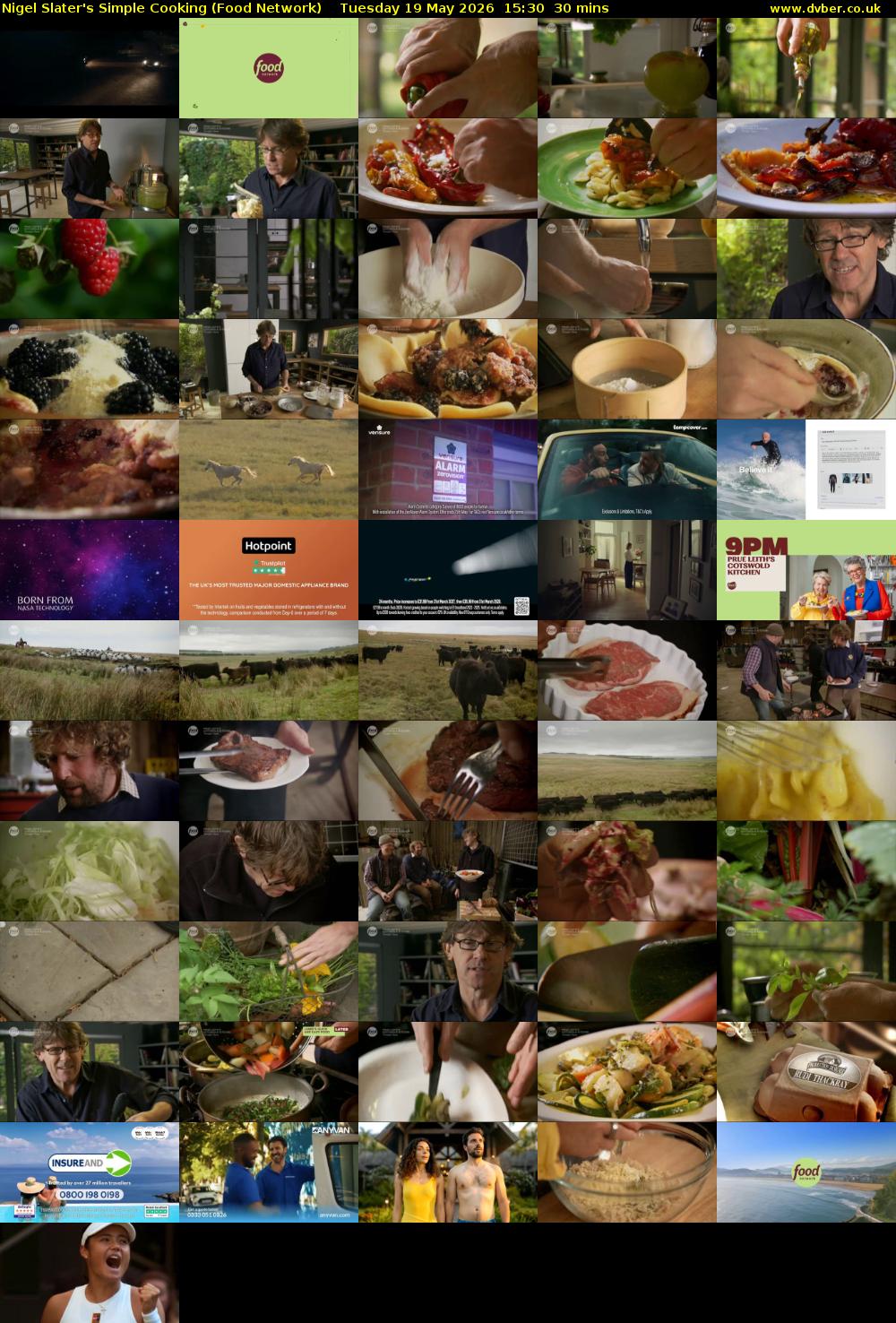Nigel Slater's Simple Cooking (Food Network) Tuesday 19 May 2026 15:30 - 16:00
