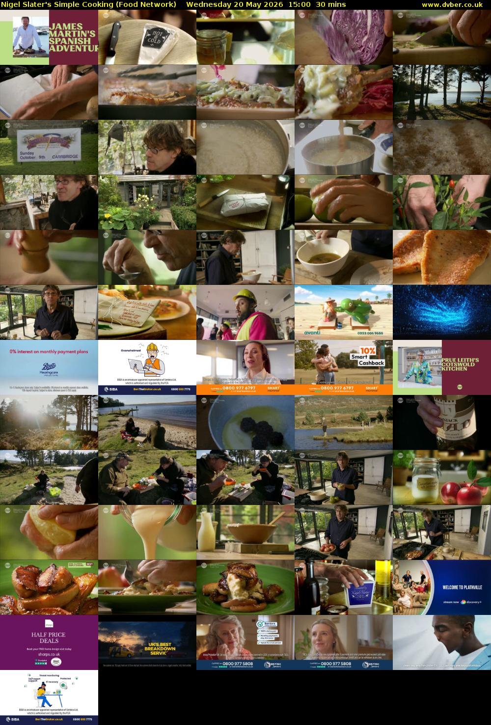 Nigel Slater's Simple Cooking (Food Network) Wednesday 20 May 2026 15:00 - 15:30