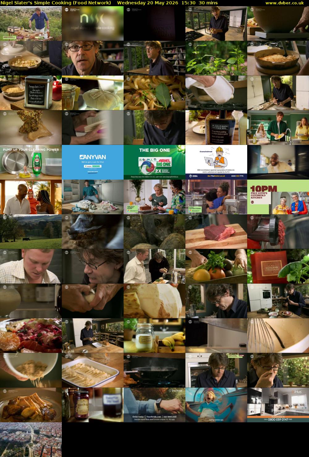 Nigel Slater's Simple Cooking (Food Network) Wednesday 20 May 2026 15:30 - 16:00