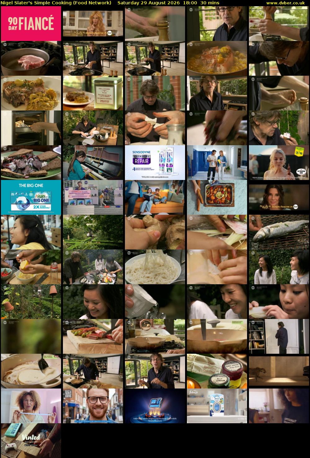 Nigel Slater's Simple Cooking (Food Network) Saturday 29 August 2026 18:00 - 18:30