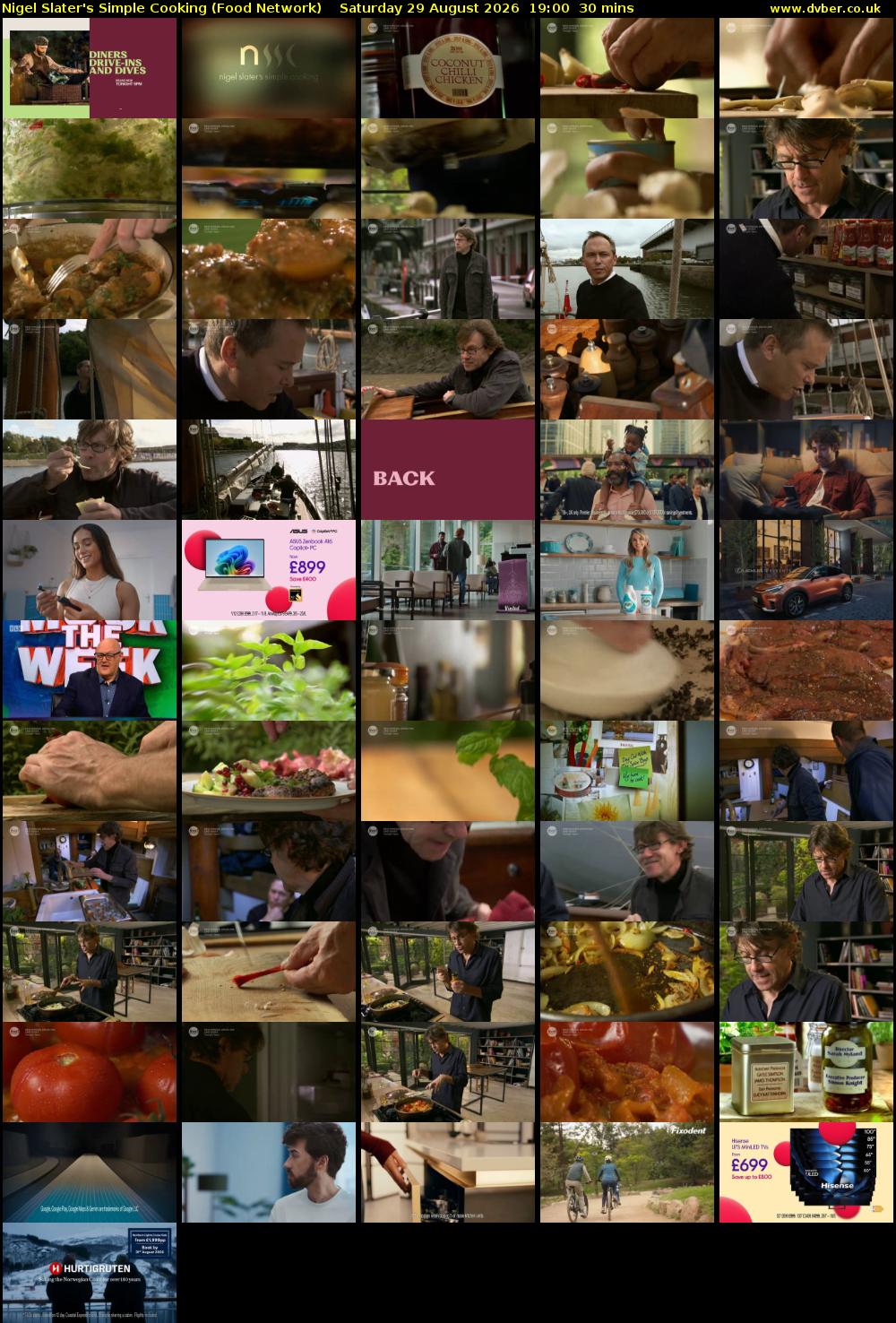 Nigel Slater's Simple Cooking (Food Network) Saturday 29 August 2026 19:00 - 19:30