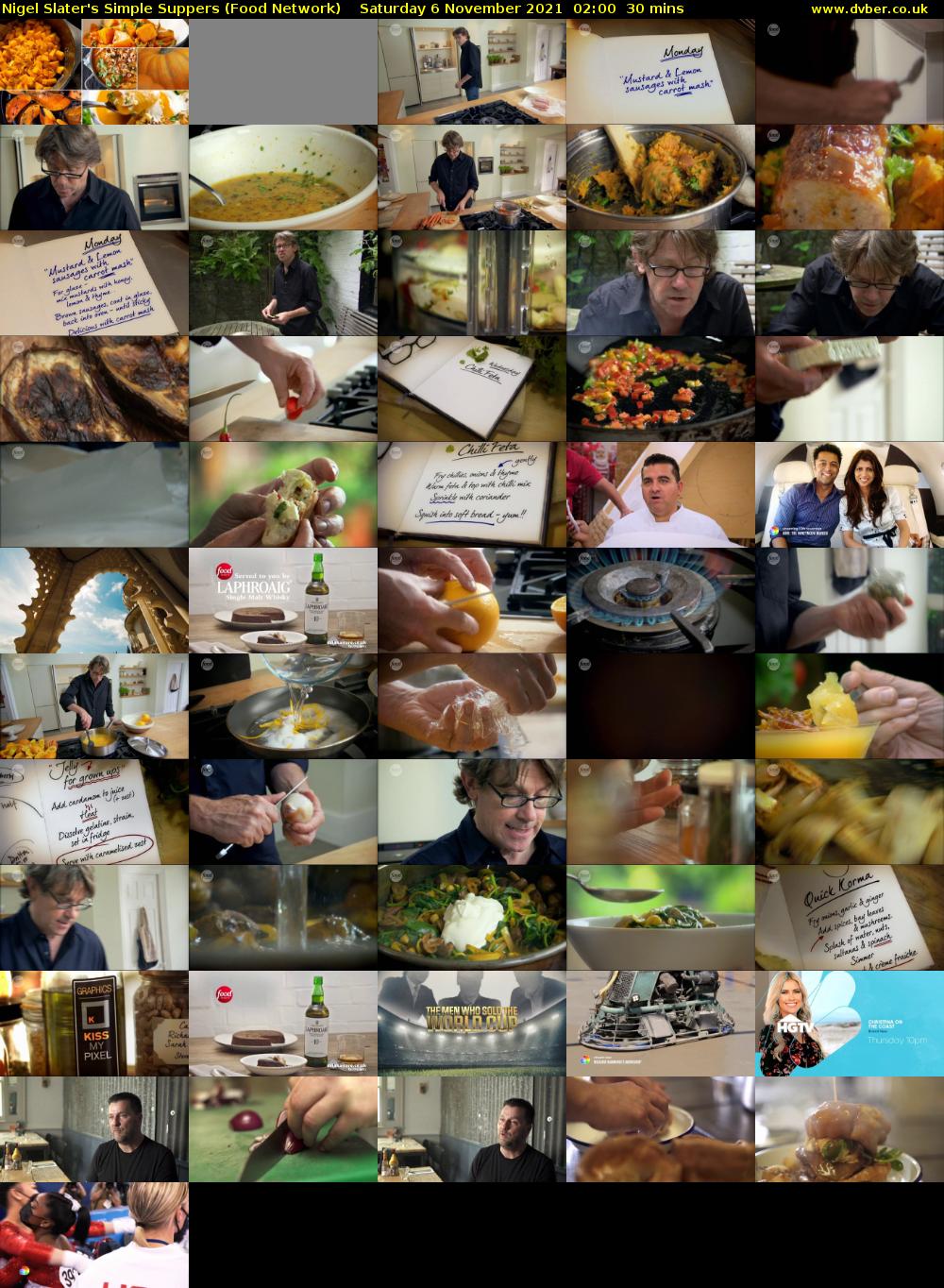 Nigel Slater's Simple Suppers (Food Network) Saturday 6 November 2021 02:00 - 02:30