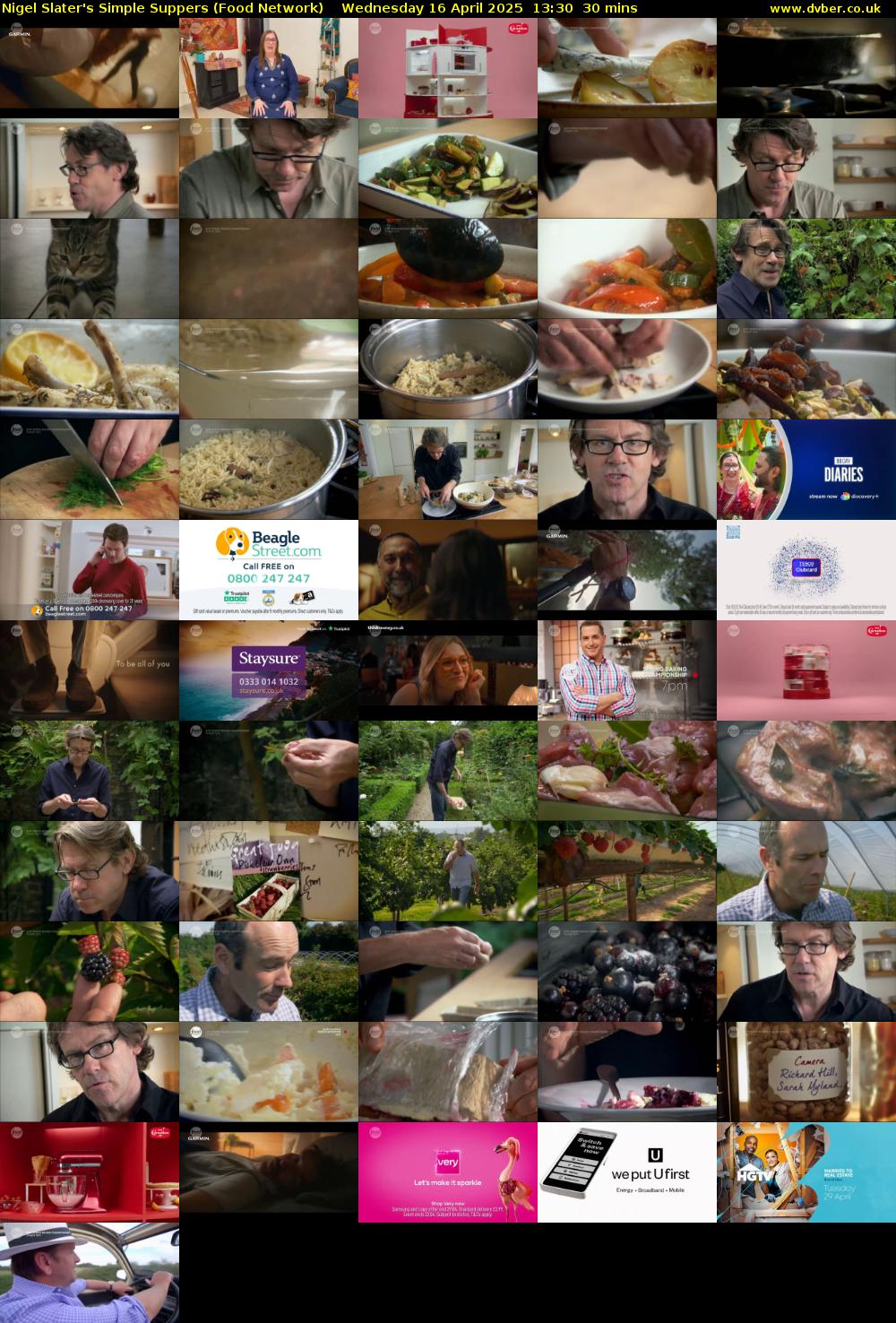 Nigel Slater's Simple Suppers (Food Network) Wednesday 16 April 2025 13:30 - 14:00