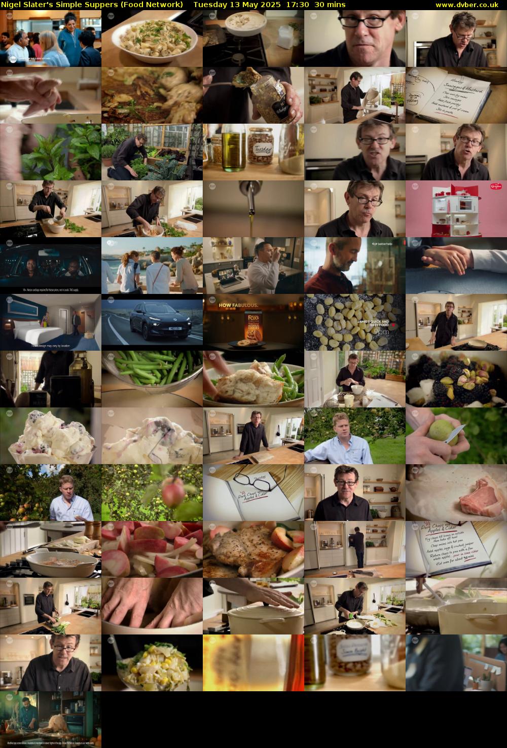Nigel Slater's Simple Suppers (Food Network) Tuesday 13 May 2025 17:30 - 18:00