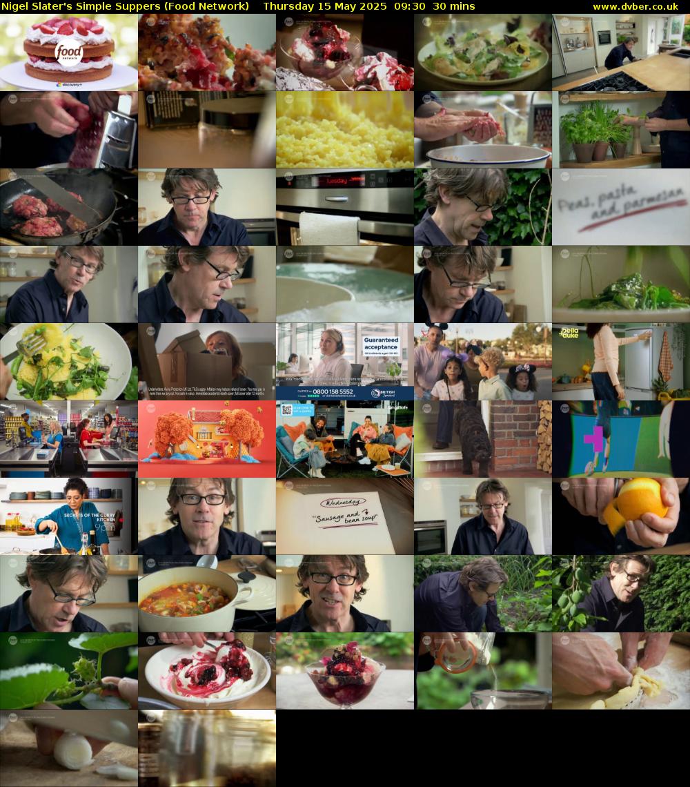 Nigel Slater's Simple Suppers (Food Network) Thursday 15 May 2025 09:30 - 10:00