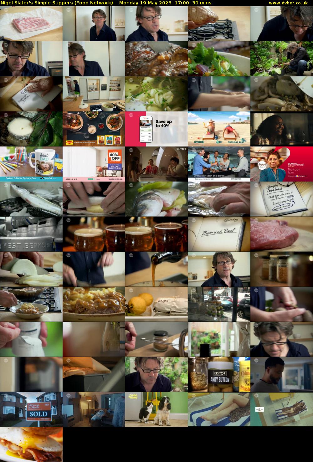 Nigel Slater's Simple Suppers (Food Network) Monday 19 May 2025 17:00 - 17:30