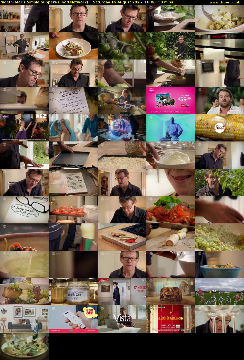 Nigel Slater's Simple Suppers (Food Network) Saturday 16 August 2025 16:00 - 16:30