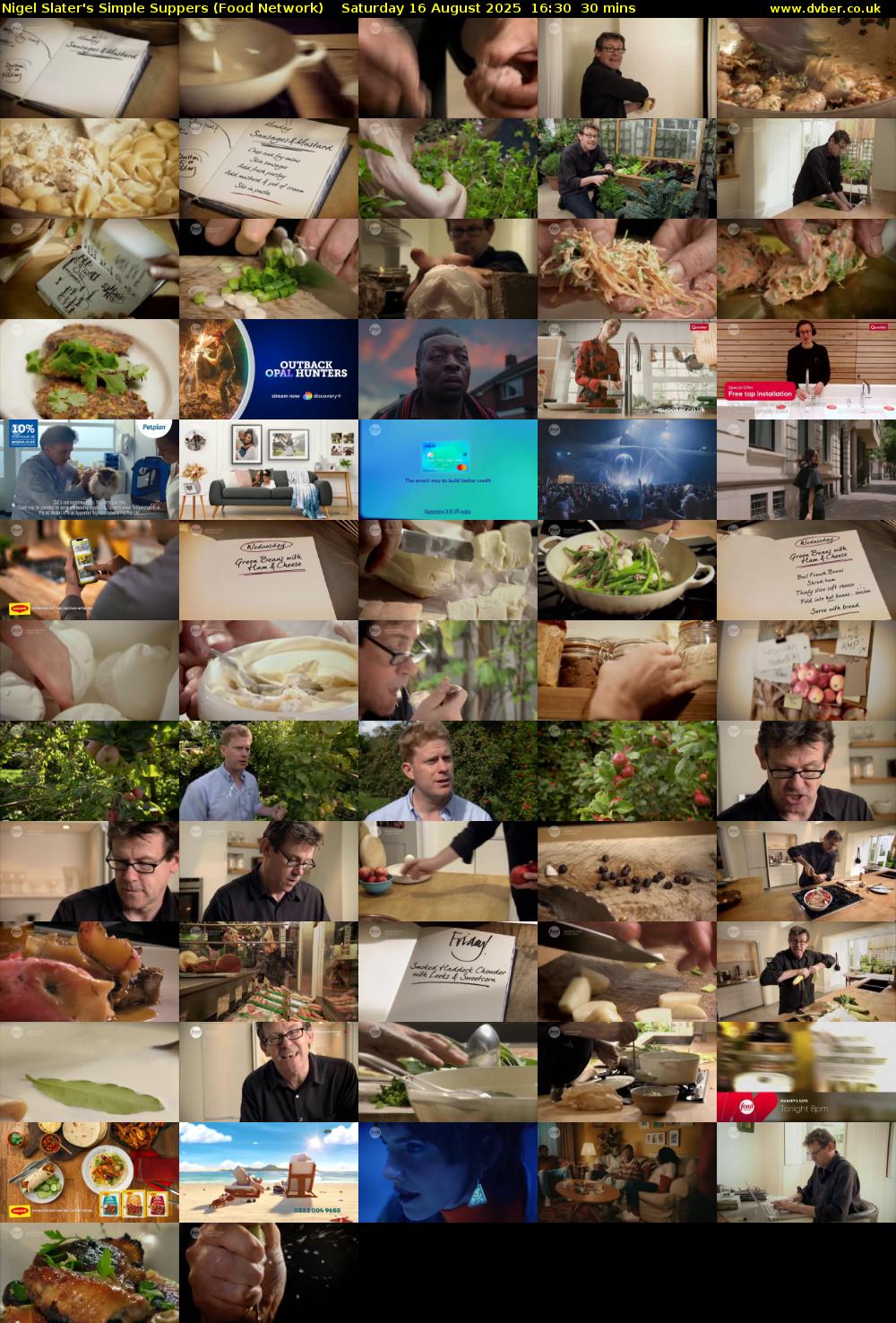 Nigel Slater's Simple Suppers (Food Network) Saturday 16 August 2025 16:30 - 17:00