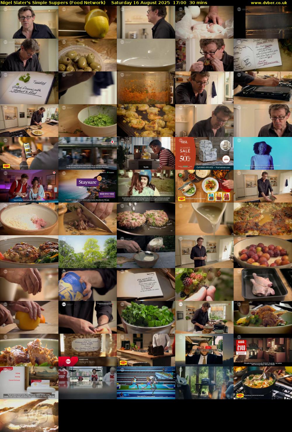 Nigel Slater's Simple Suppers (Food Network) Saturday 16 August 2025 17:00 - 17:30