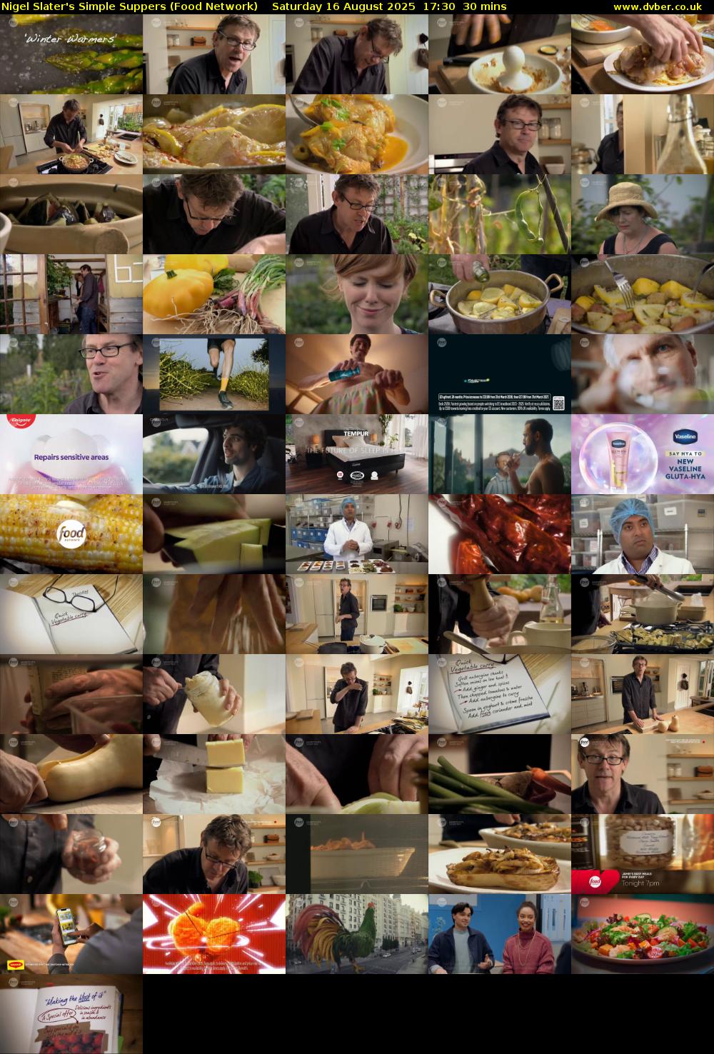 Nigel Slater's Simple Suppers (Food Network) Saturday 16 August 2025 17:30 - 18:00