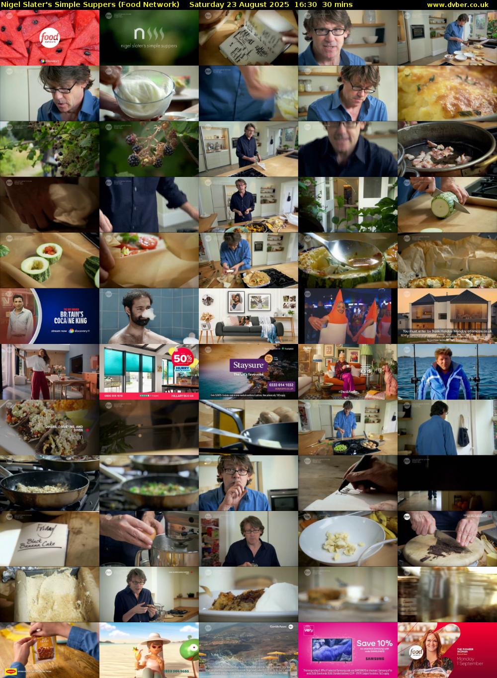 Nigel Slater's Simple Suppers (Food Network) Saturday 23 August 2025 16:30 - 17:00