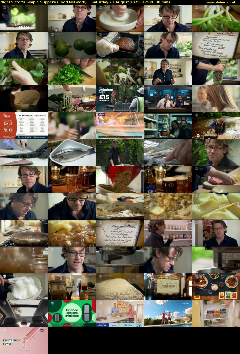 Nigel Slater's Simple Suppers (Food Network) Saturday 23 August 2025 17:00 - 17:30