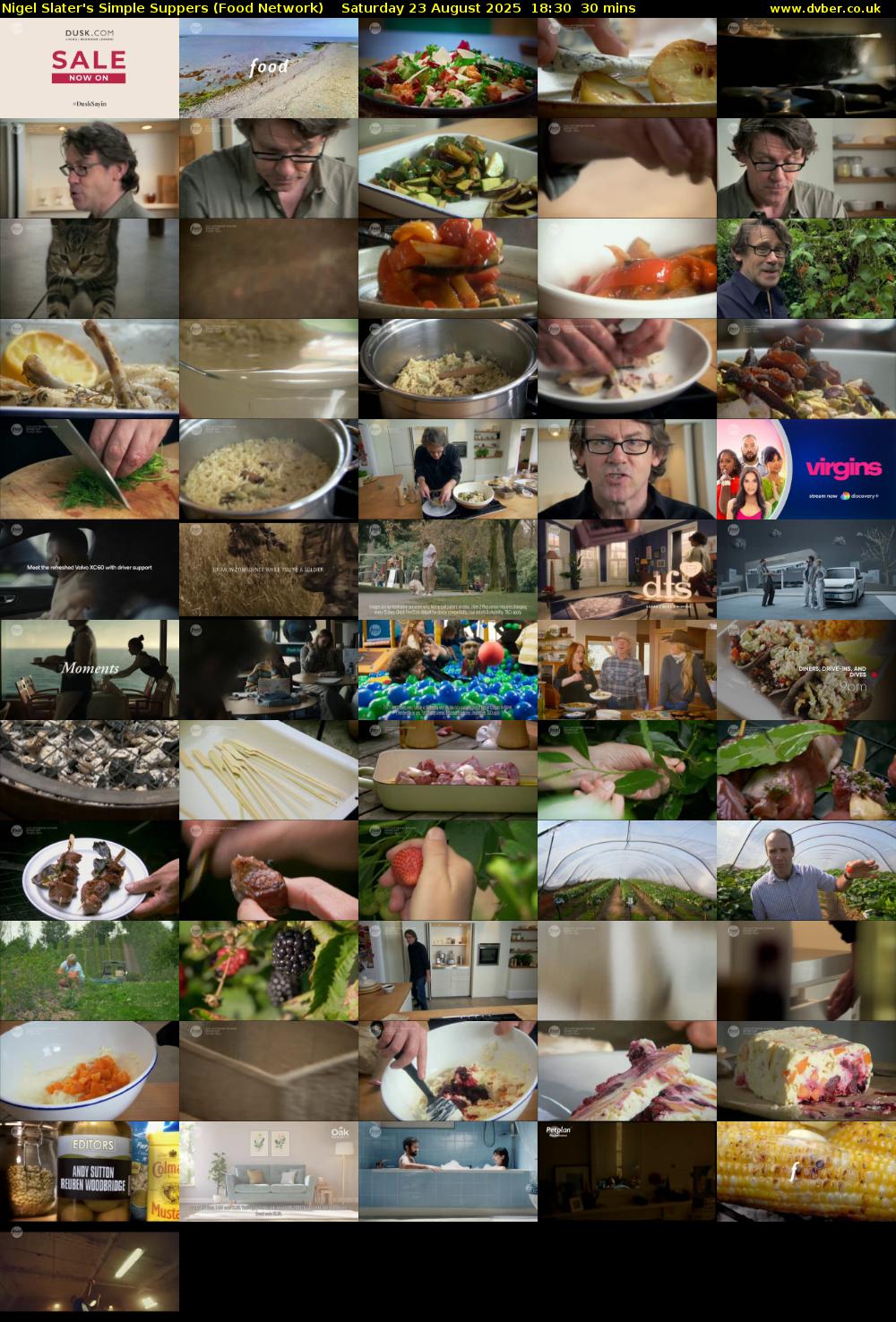Nigel Slater's Simple Suppers (Food Network) Saturday 23 August 2025 18:30 - 19:00