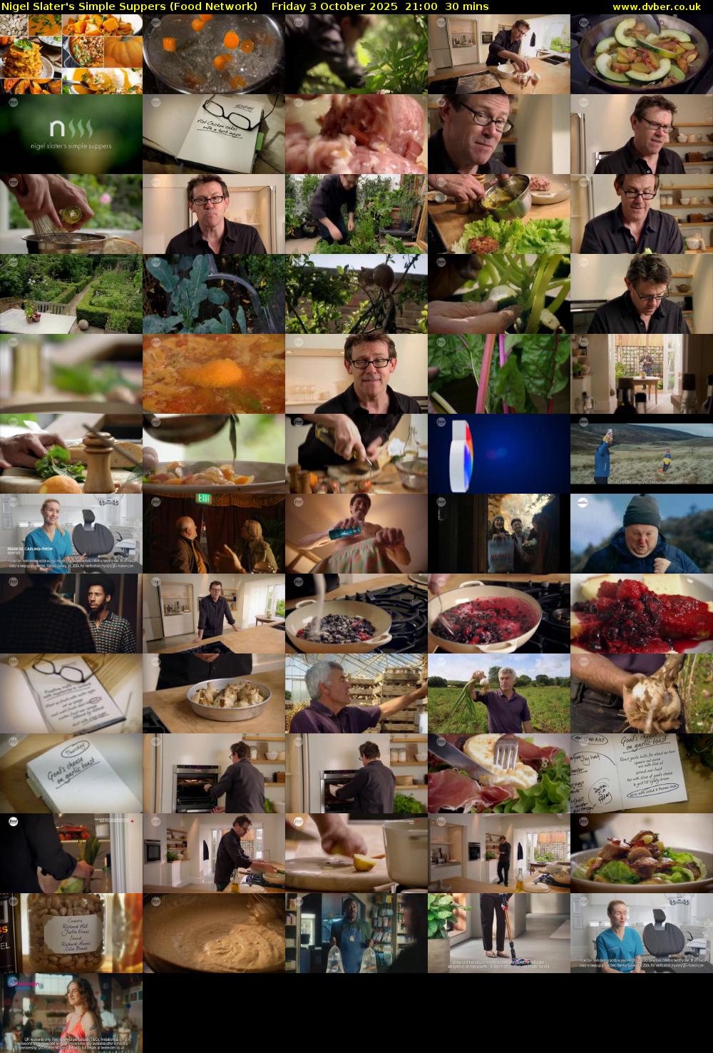 Nigel Slater's Simple Suppers (Food Network) Friday 3 October 2025 21:00 - 21:30