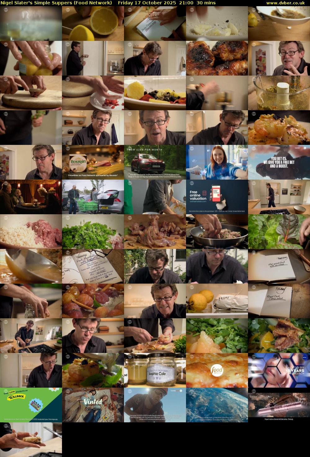 Nigel Slater's Simple Suppers (Food Network) Friday 17 October 2025 21:00 - 21:30