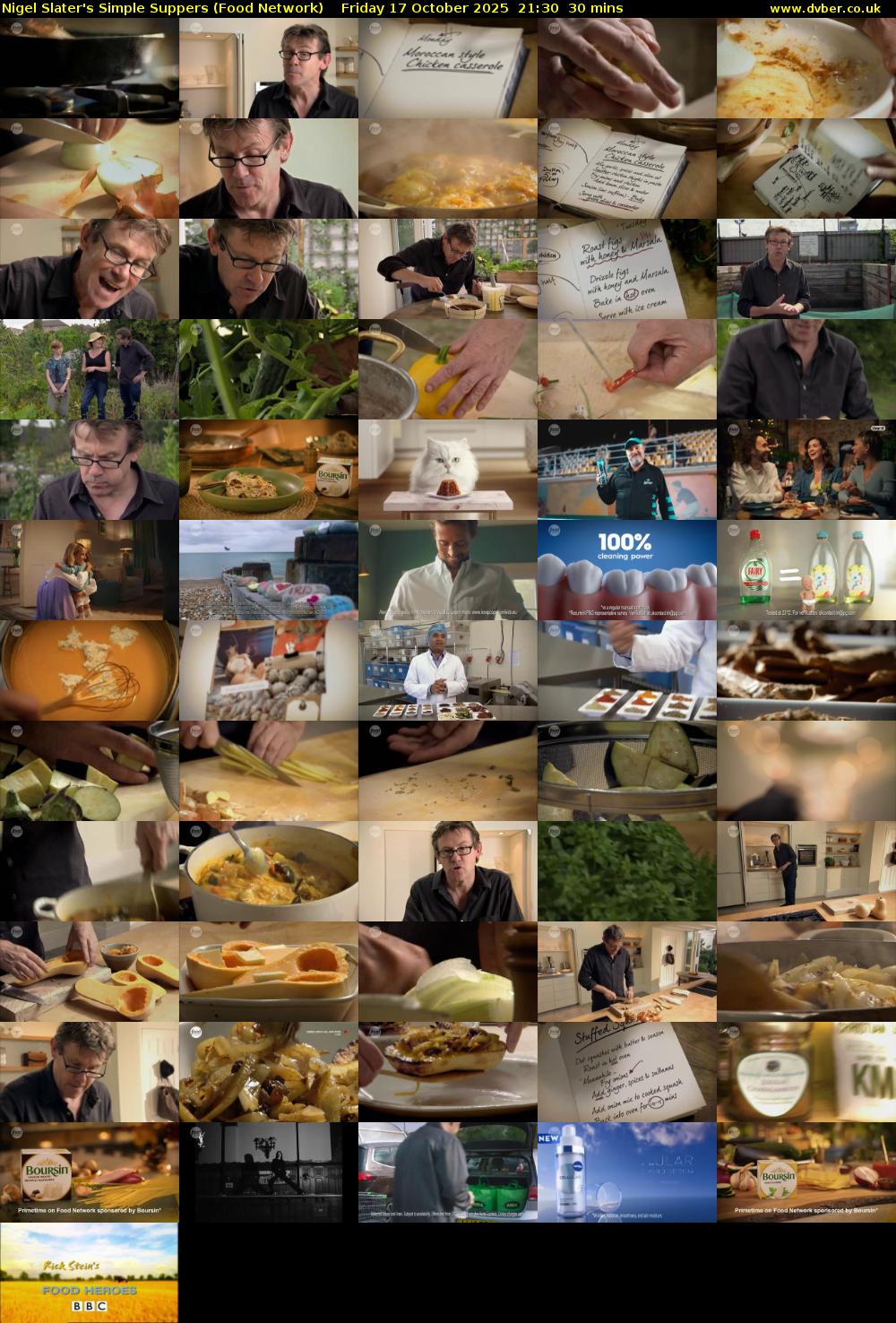 Nigel Slater's Simple Suppers (Food Network) Friday 17 October 2025 21:30 - 22:00
