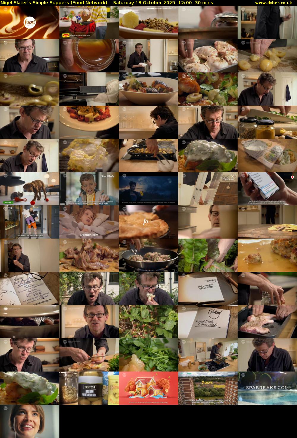 Nigel Slater's Simple Suppers (Food Network) Saturday 18 October 2025 12:00 - 12:30