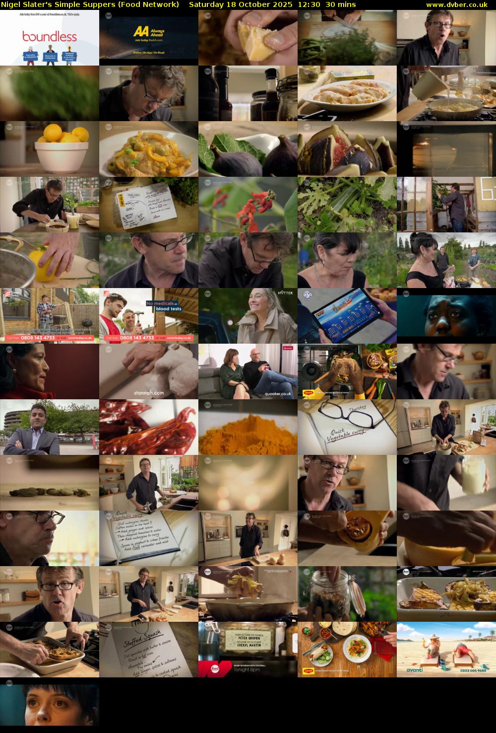 Nigel Slater's Simple Suppers (Food Network) Saturday 18 October 2025 12:30 - 13:00